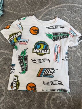 jumping beans White Hot Wheels Logo Tee with Green & Orange Accents